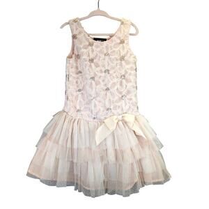 Zunie Biscotti Pink Dress Floral Ruffles Sleeveless Baby Size 4T